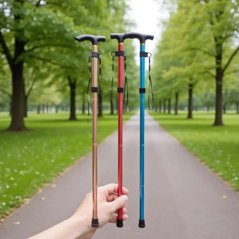 

Aluminum Alloy Telescopic Walking Stick, 1PC Collapsible Hiking Pole, Great Outdoors Tool for Elderly