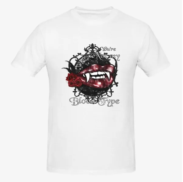 

Halloween Rose Vampire "You're Not My Blood Type" T-shirt