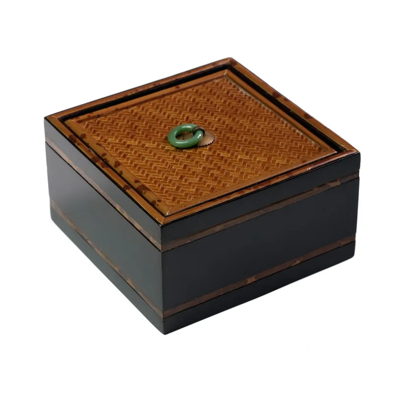 

Inlaid bamboo Wenwan embroidery box, bracelet Buddha bead storage box