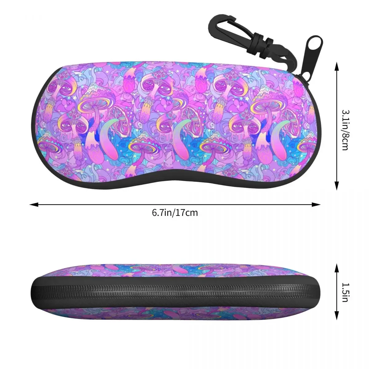 Custom Psychedelic Magic Mushrooms Print Glasses Case Fashion Shell Eyeglasses Case Sunglasses Box