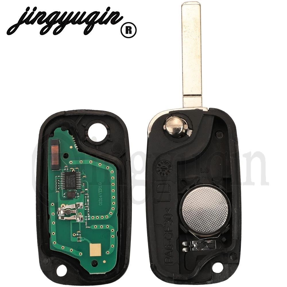 jingyuqin Oryginalny dla Renault Clio III Clio3 Megane Kangoo Flip Smart Remote Car Key FSK 434Mhz PCF7961A Chip 2/3 Button Fob