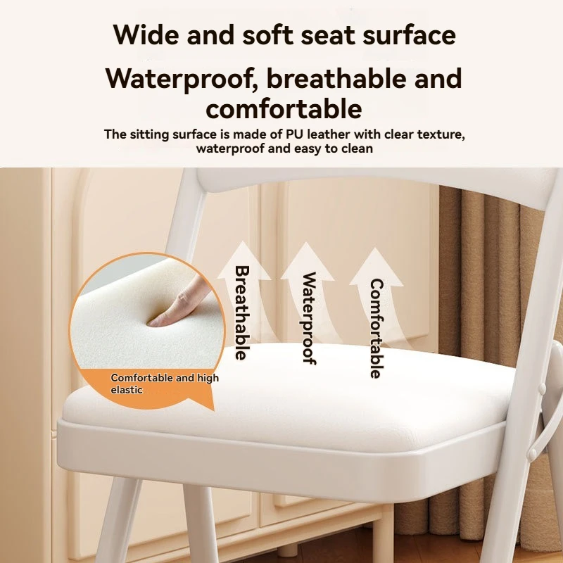 Folding chair, household simple dormitory chair, student dormitory armchair, metal exhibition news chair image 3