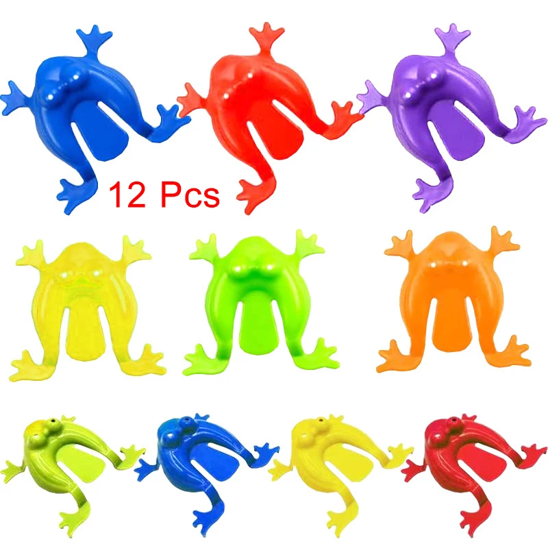 

12 Pcs Creative Fun Mini Jumping Frog Post 80/90's Nostalgia Toy Press To Bounce The Little Frog Parent-child Interactive Toys