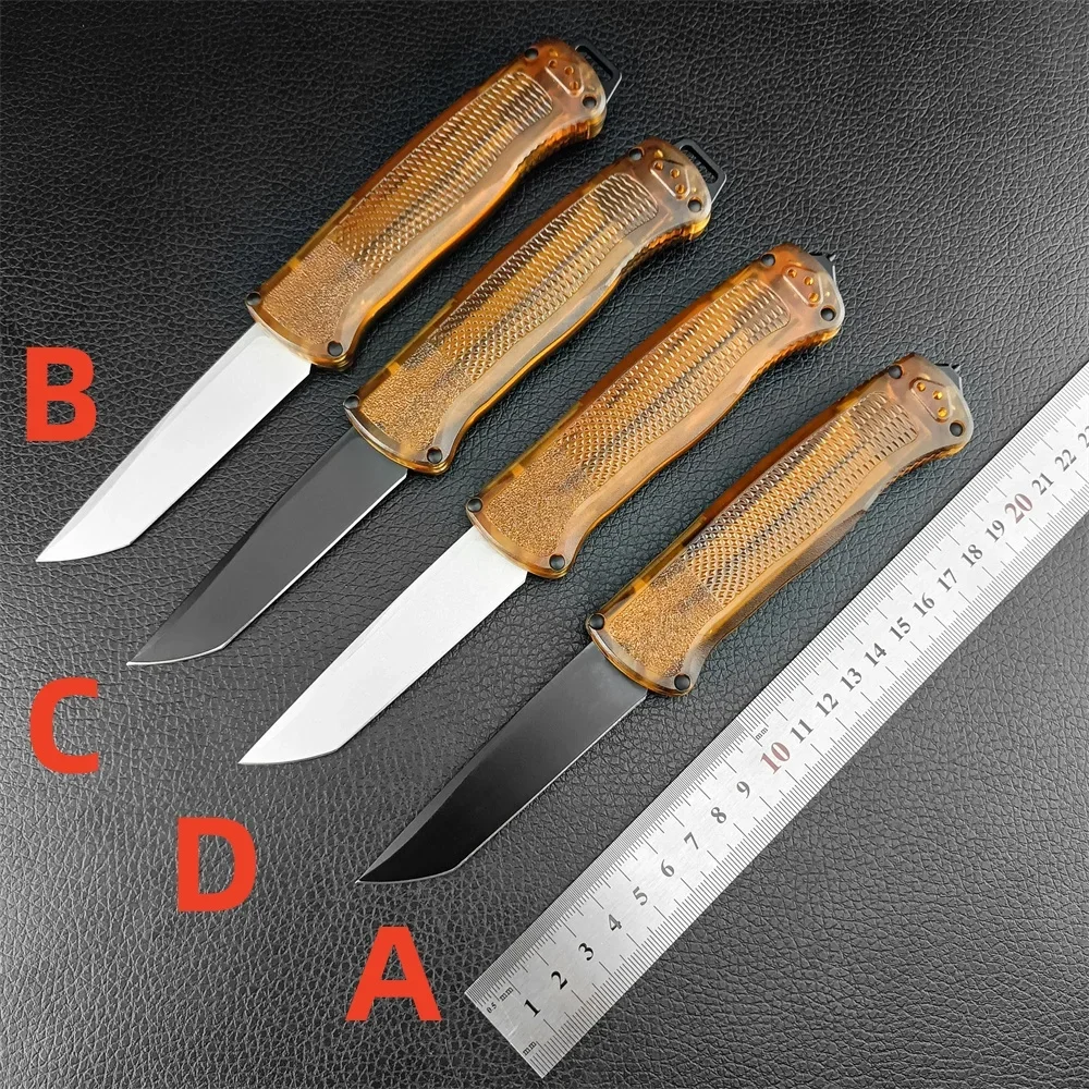 Tactical PEI Handle 5370FE Assisted Opening Knife D2 Tanto Blade Camping Hunting Knives Outdoor Pocket EDC Tools 4 Styles