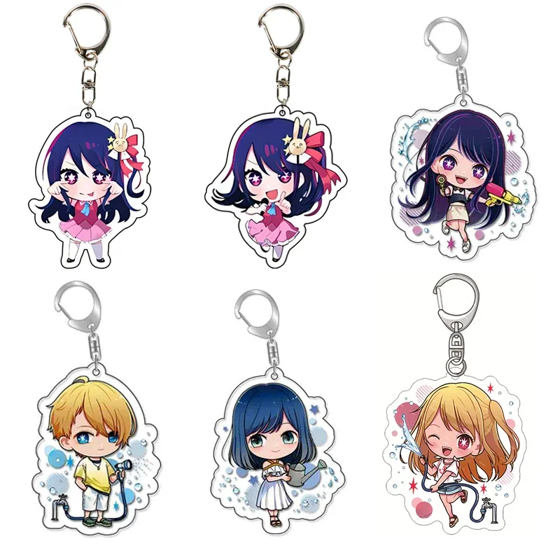 Oshi No Ko Anime Keychain Hoshino Akuamarin Cute Cartoon Figures Acrylic Pendant Bag Tag Baji Accessory