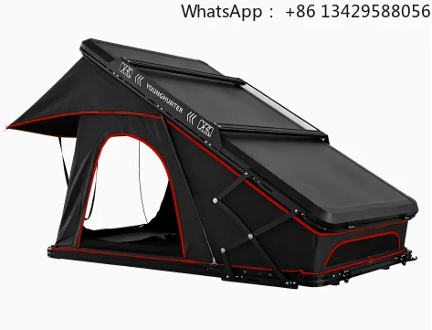 High Quality Aluminum Clamshell Hard Shell Roof Top Tent With Solar Panel For 4x4 Overlanding