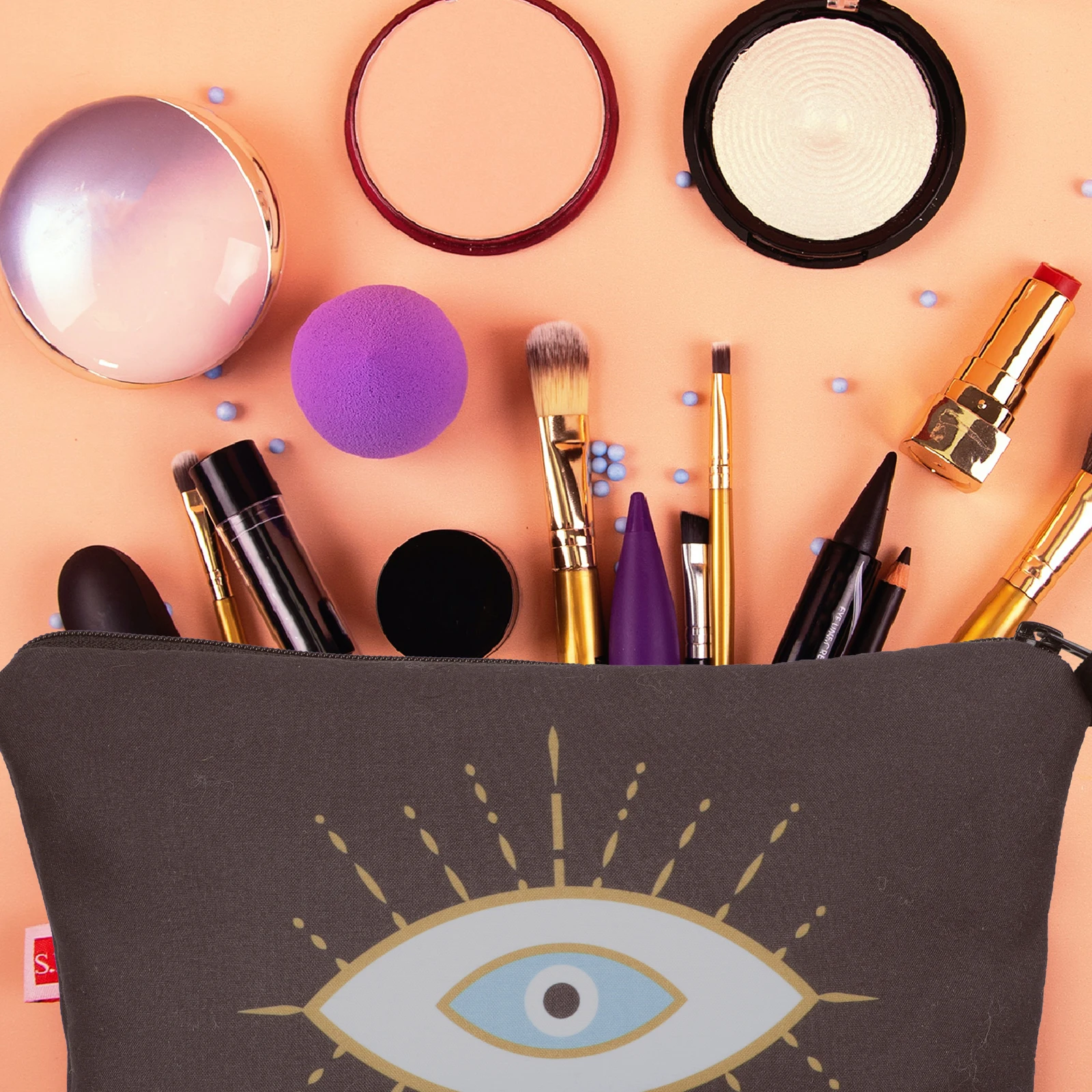 

1pc Waterproof Makeup Bag Large Travel Organizer Toiletry Bag Creative Design Durable Light Portable Storage for Women