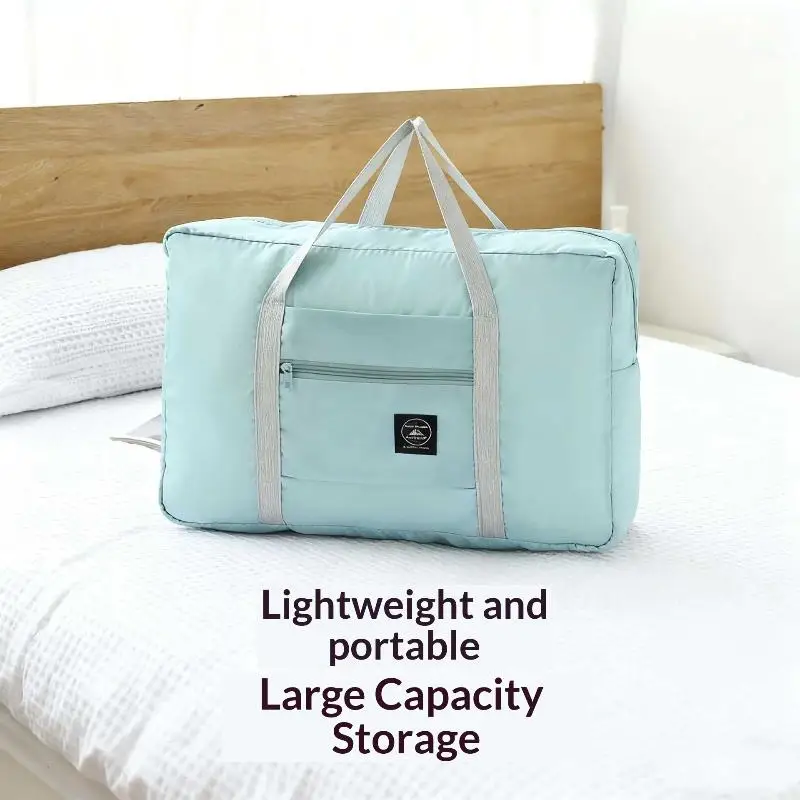 Large Foldable Travel Duffel Bag Water Proof Portable Single Shoulder Hand Luggage Bag Sports Weekend Trip Overnigh Storage Bag