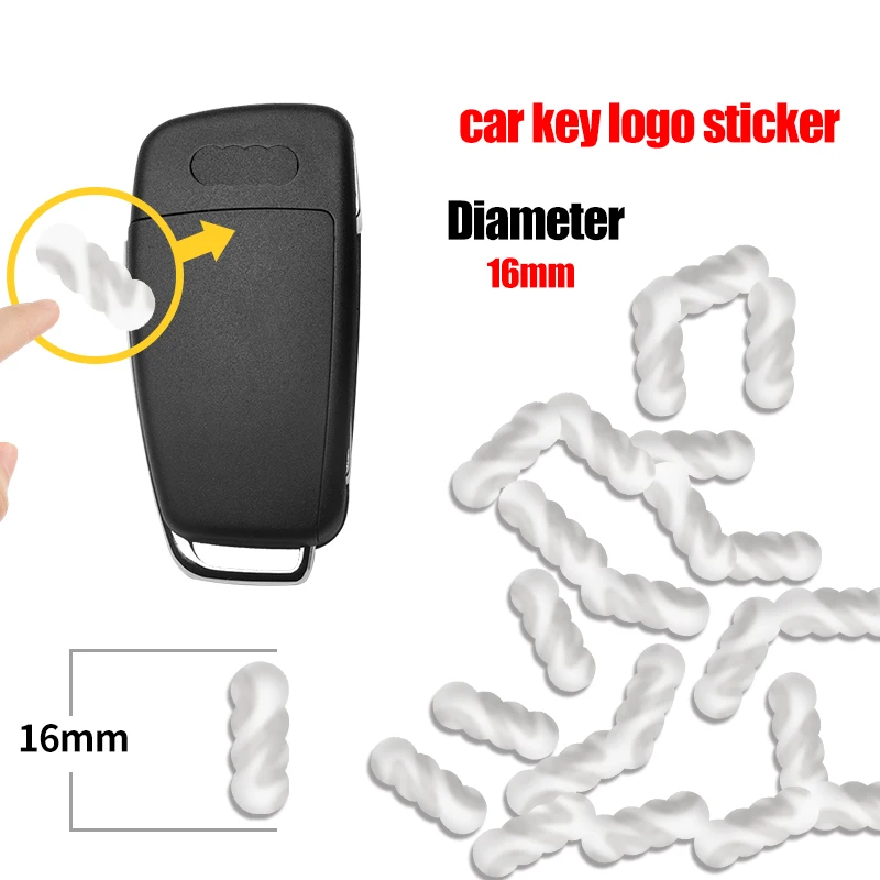 14MM/16MM Car Key Sticker Logo Key Shell Remote Sticker For Audi A1 A3 A4 A5 A6 A7 A8 Q2 Q3 Q5 Q7 TT S line S3 S4 S5 S6 R8 RS