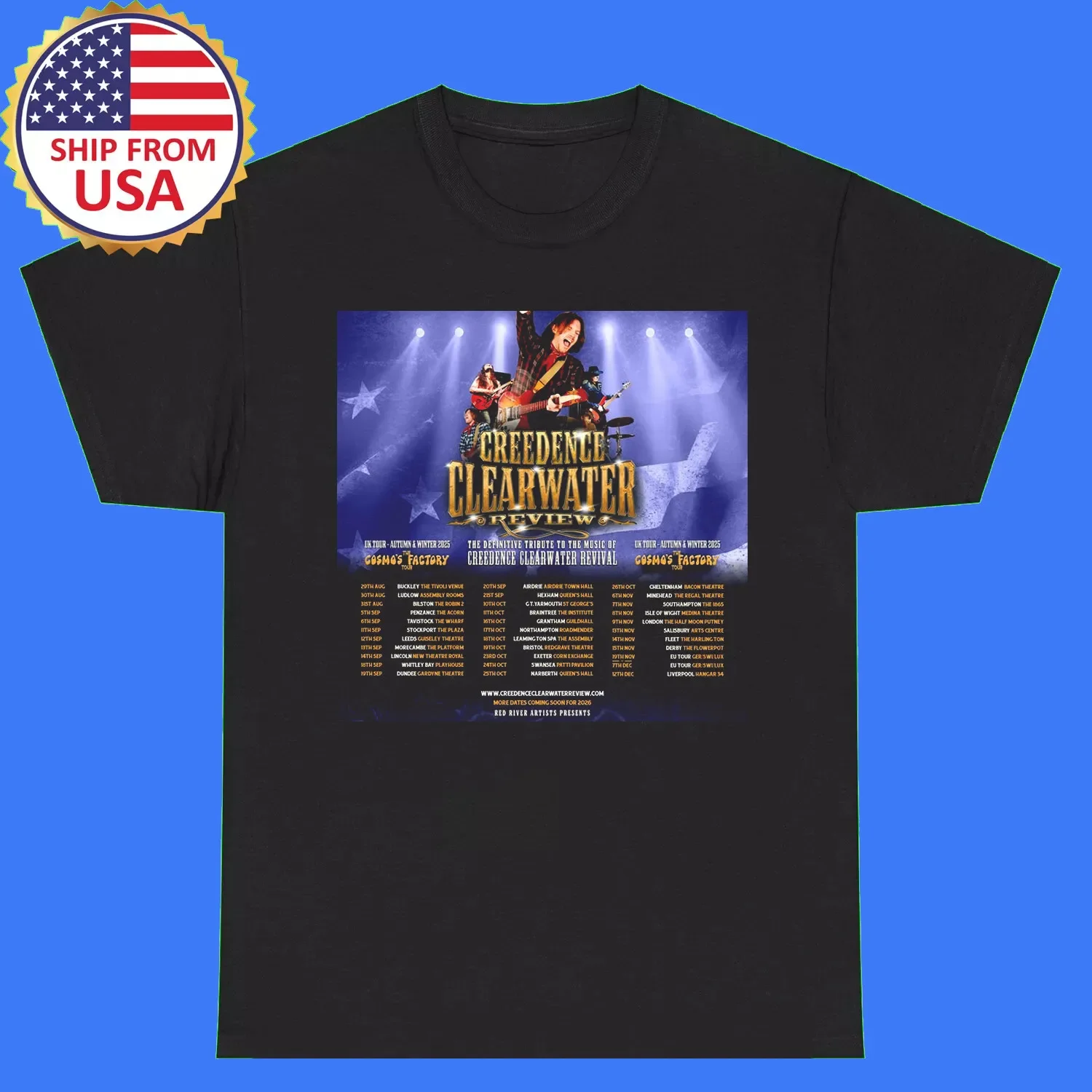 Creedence Clearwater Band Cosmo’s Factory Tour T Shirt Full Size S-5XL