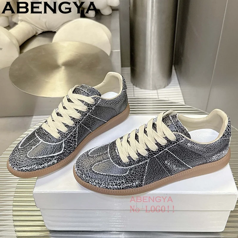 

Lover's Splash-ink Casual Derby Shoes Woman Men Round Toe Tennis Shoes Spring Lace up Sneakers Walk Shoes Male size 44