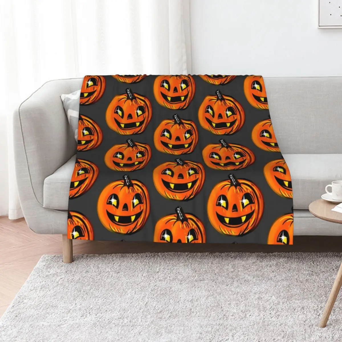 Pretty pumpkin Throw Blanket cosplay anime warm winter Decoratives Flannel Retros Weighted Blankets