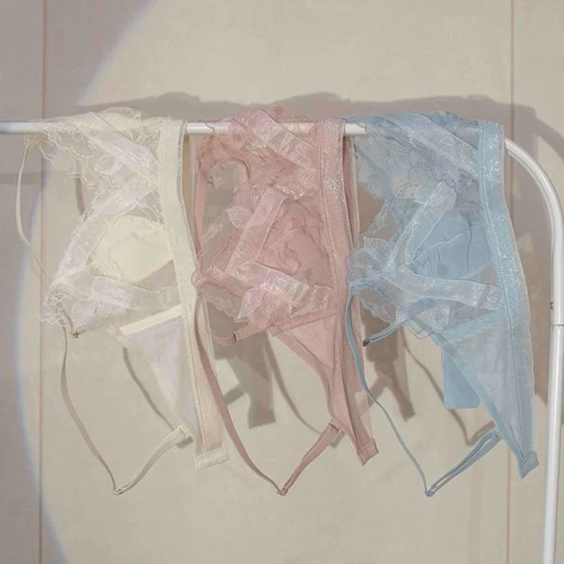 ملابس داخلية للنساء ذات صدر رفيع للغاية، ثديين صغيرين، أكواب أذن أرنب دانتيل صيفية مثيرة، نقاط مضادة للمحدبة، ثدي ثانوي