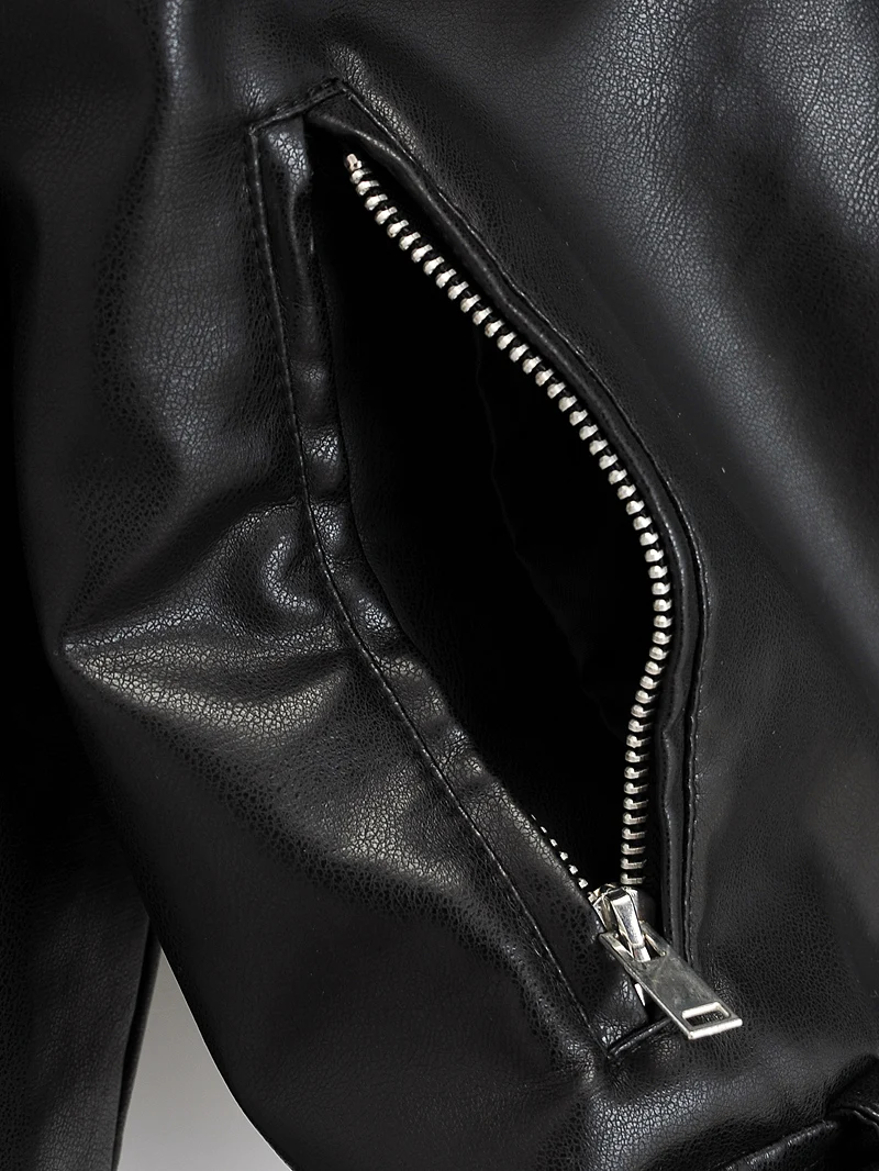 Blouson d'automne en similicuir Pu femme, décontracté, ample et souple, Punk, avec fermeture éclair et Rivet, vêtement d'extérieur pour moto