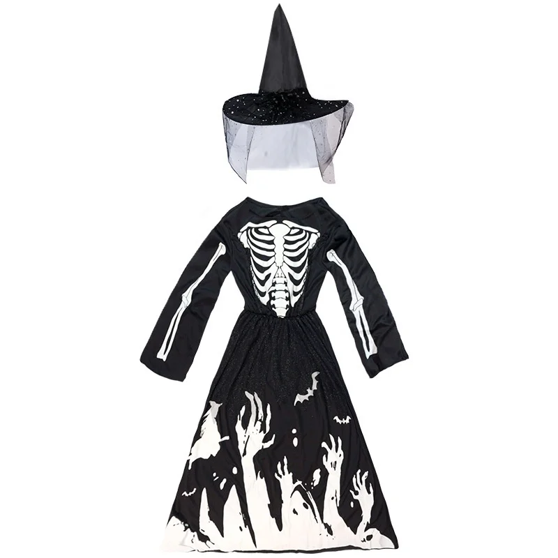 loween Women's Skeleton Death Skull Night Light Dr Ethnic Stage Costume Chinese Production Ladies Faionable Outfit