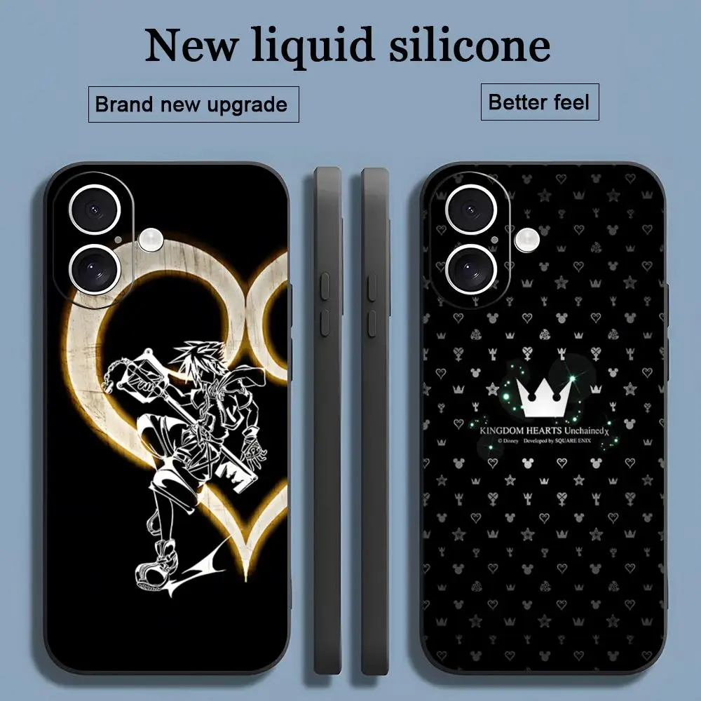 Game Cool Kingdom Hearts Phone Case For iPhone 17 16 15 14 13 12 11 X XR XS 8 Plus Mini Pro Max Soft black Shockproof Cover