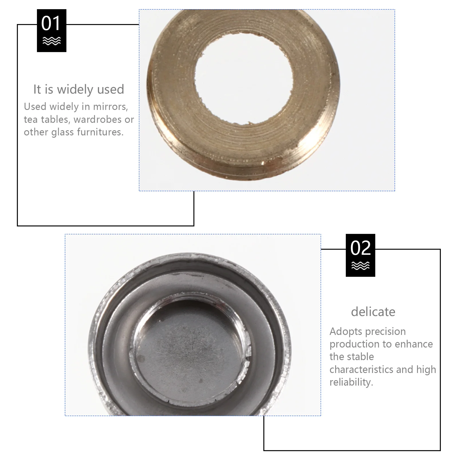 

24Pcs Mirror Nails Stainless Steel Precision Fixing Screws Decorative Cover for Mirrors Glass Furniture Hardware