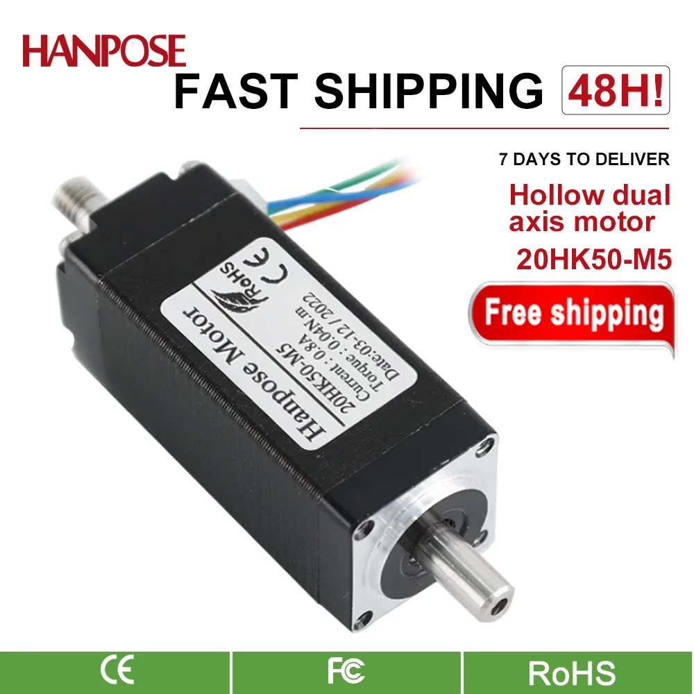 

Nema8 Stepper Motor 20HK50-M5 0.8A 0.04N.M Hollow Shaft Stepper Motor 2 Phase 4 Leads Thru Motor For 3D Printer Parts