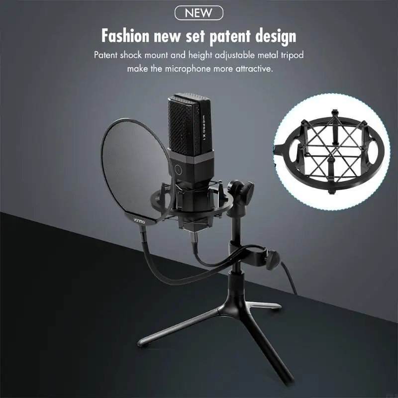

2025 Новый игровой микрофон с подвесным креплением для микрофона, USB-разъем, всенаправленный звукосниматель для микрофона с и