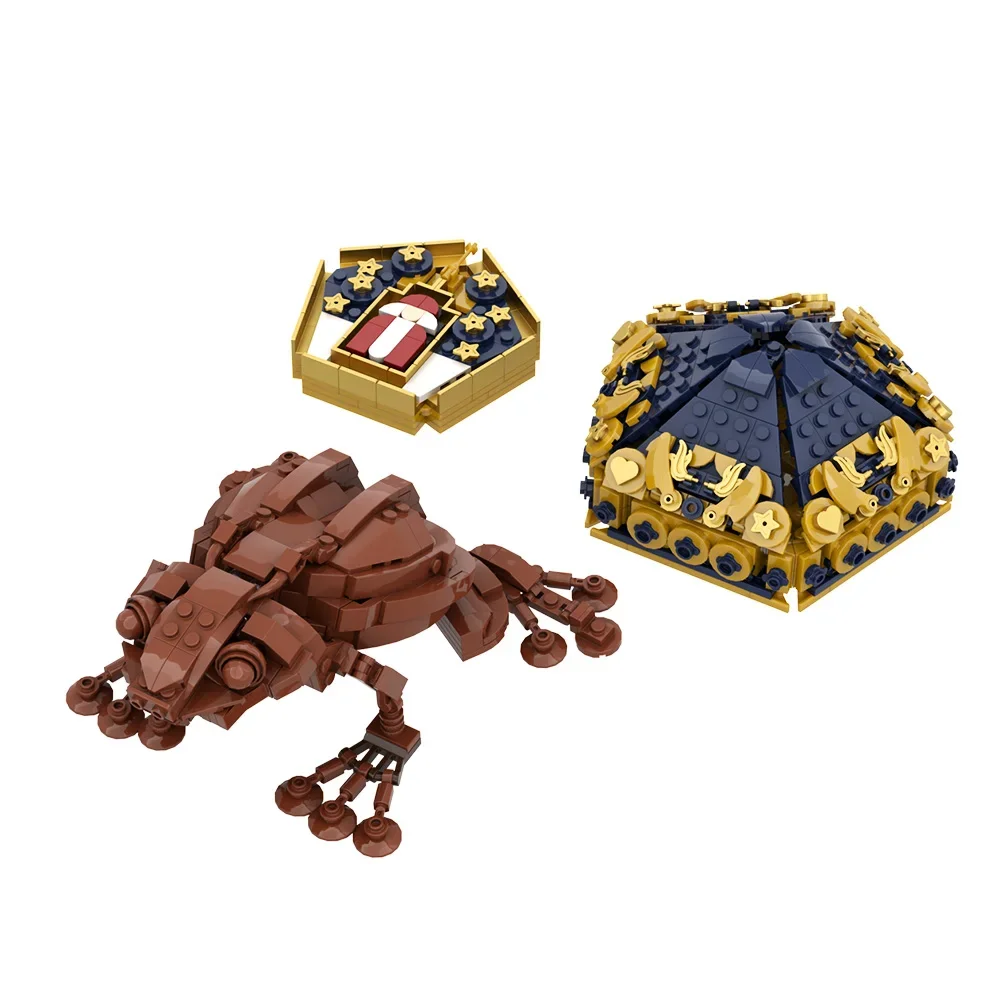 MOC – blocs de construction de cartes de grenouille au chocolat, film d'école de magie, modèle noir, grenouille au chocolat, cadeaux créatifs, briques, jouet, cadeau pour enfants