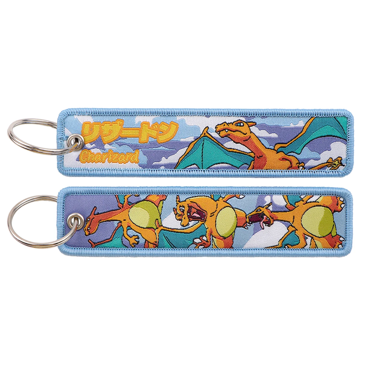 Japanse Anime Game Monster Key Tag Borduren Sleutelaanhangers Houder Mannen Vrouwen Sleutelhanger Sleutelhanger voor Motorfietsen Accessoires