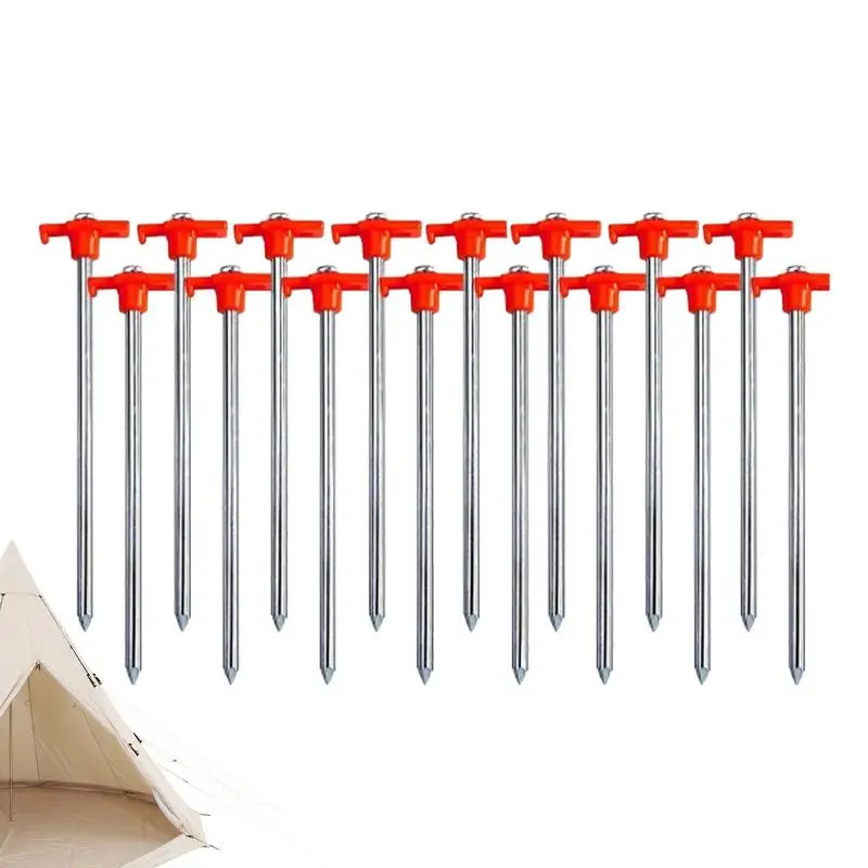 

Tent Stake Sand Tent Stakes 16pcs Rustproof Galvanized Steel Hard Ground Pegs For Camping Backpacking Beach Activities