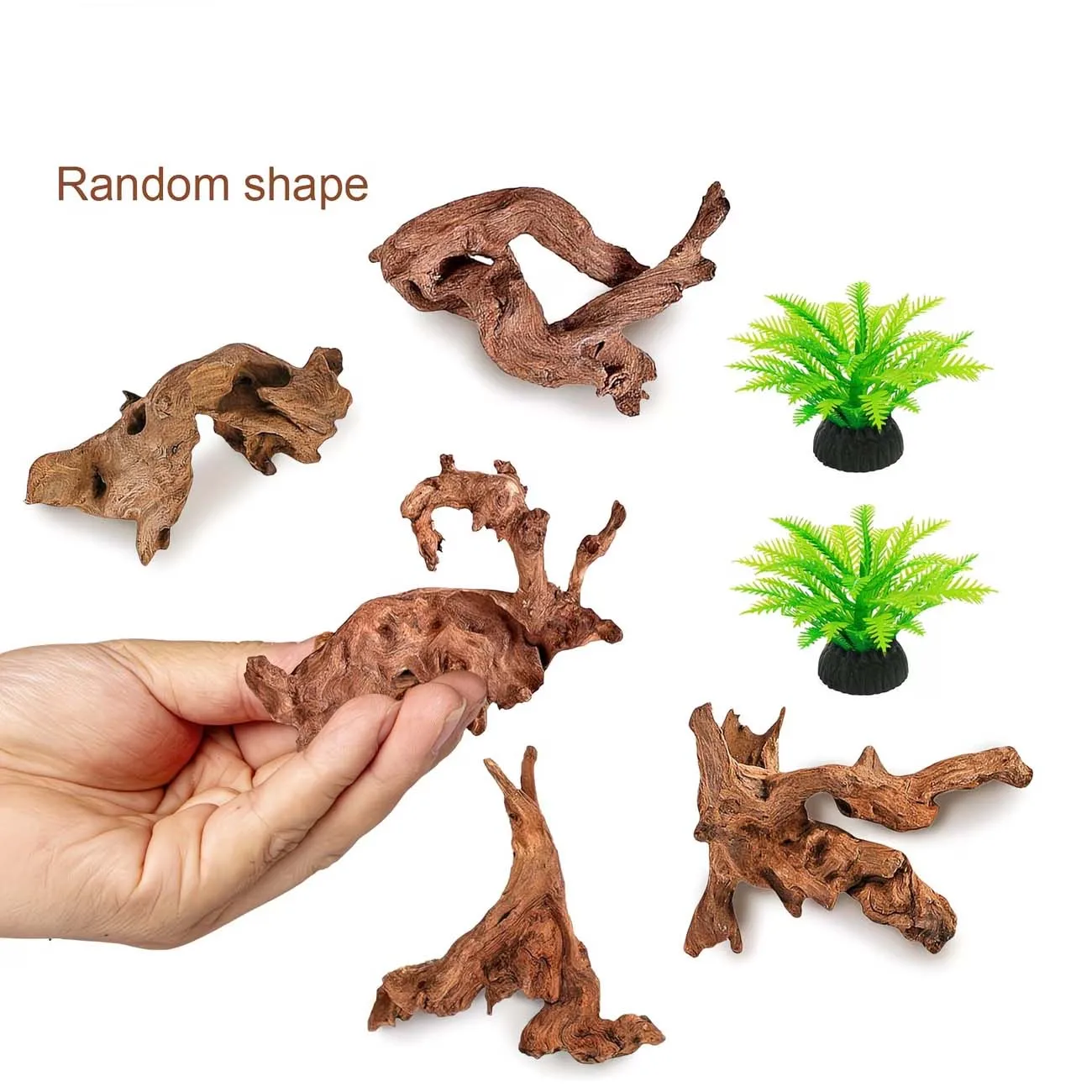5-10CM Natürliches Sinkbares Treibholz Aquarium-Landschaftsdekoration Fischbecken-Ornament Reptilien-Kletterholz für Wassertiere – Detail 1