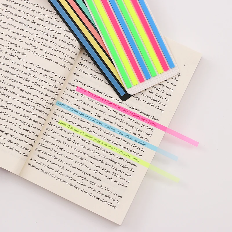 160Pcs Color Stickers Transparent Fluorescent Index Tabs Flags Sticky Note Stationery Children Gifts School Office Supplies