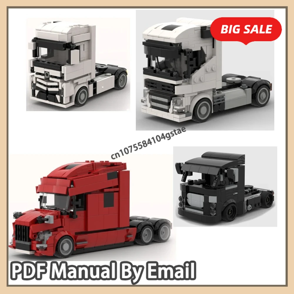 

MOC Spot Car Mobilization Mechanical Crane Truck Head Truck Trailer Tail Car Building Blocks Toy Children's Christmas Holiday