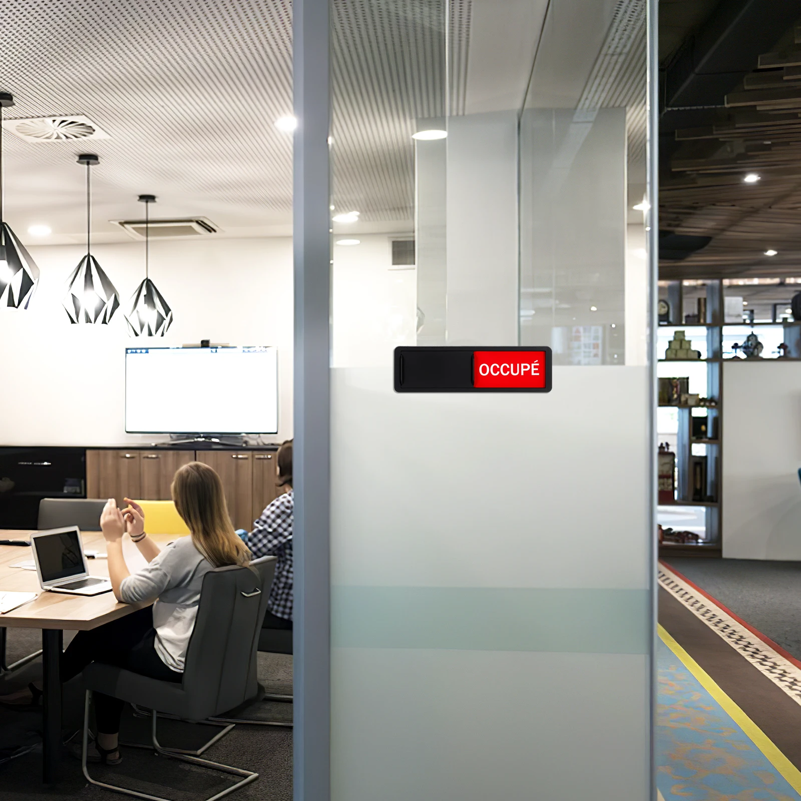 

Status Switch for Sliding Door In Use Vacant Sign Office Conference Room Flip Privacy Sign Bathroom Occupied Available Indicator
