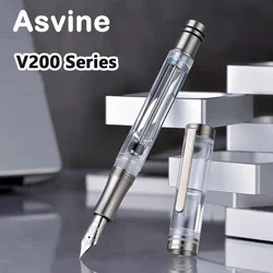 Asvine V200 penna stilografica in titanio acrilico lusso elegante riempimento sottovuoto Asvine/BOCK M/F pennino cancelleria forniture per la scrittura dell'ufficio