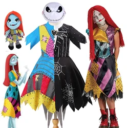 Girs Nightmare Halloween Cosplay Dress Party Horro Sally Before Christmas Children Costume Gothic Clothes