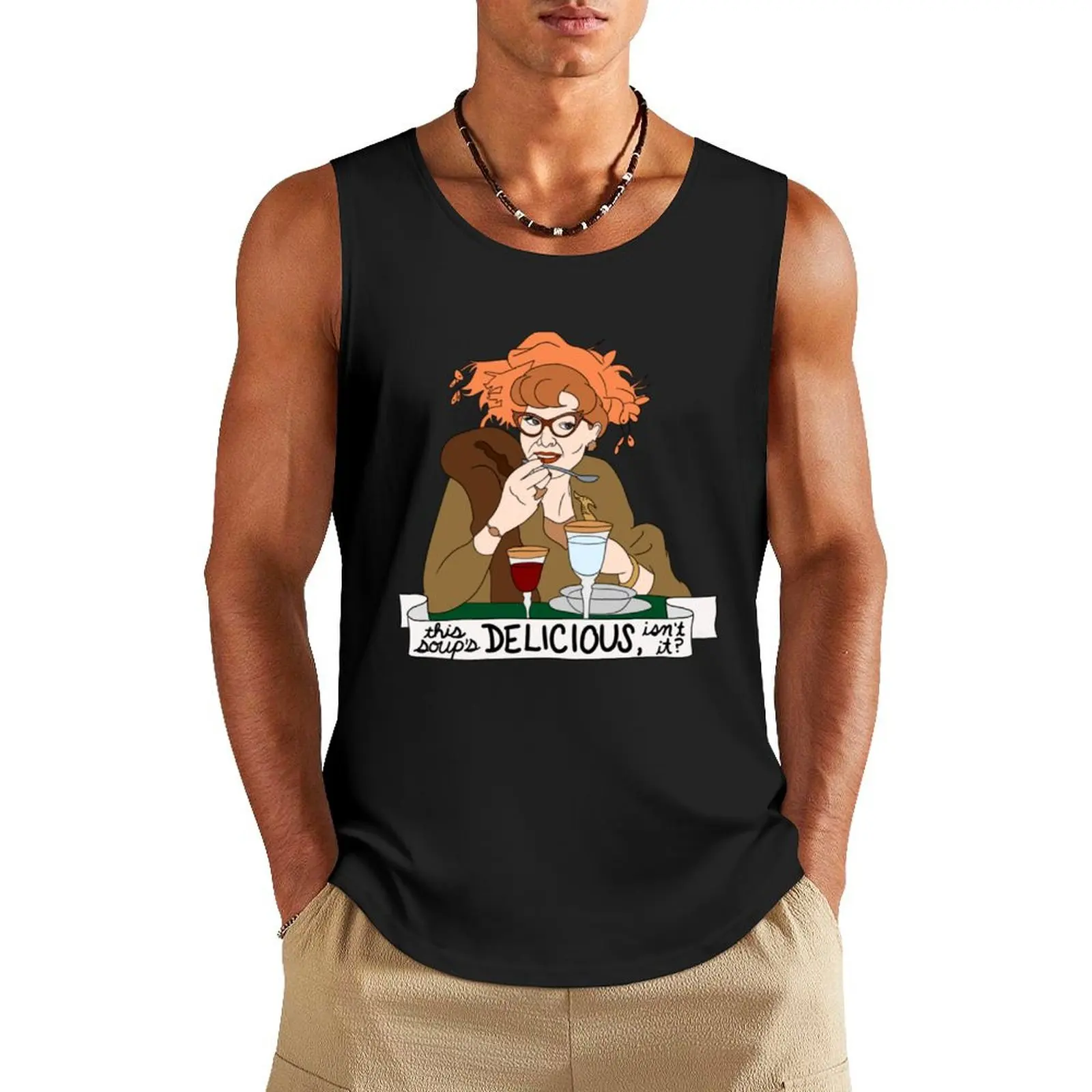 Mrs Peacock Loves The Soup Tank Top T-shirts men summer clothes men 2024 T-shirt male t shirt gym