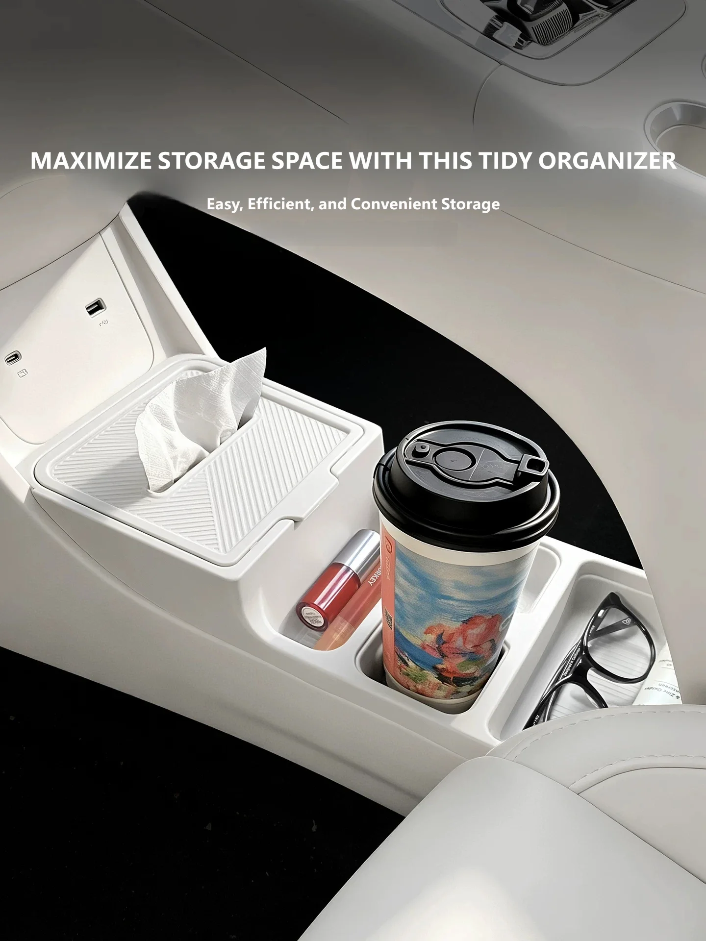 For Geely EX2 Car Center Console Down Storage Box Car Multifunctional Storage Box Car Upgrade Parts