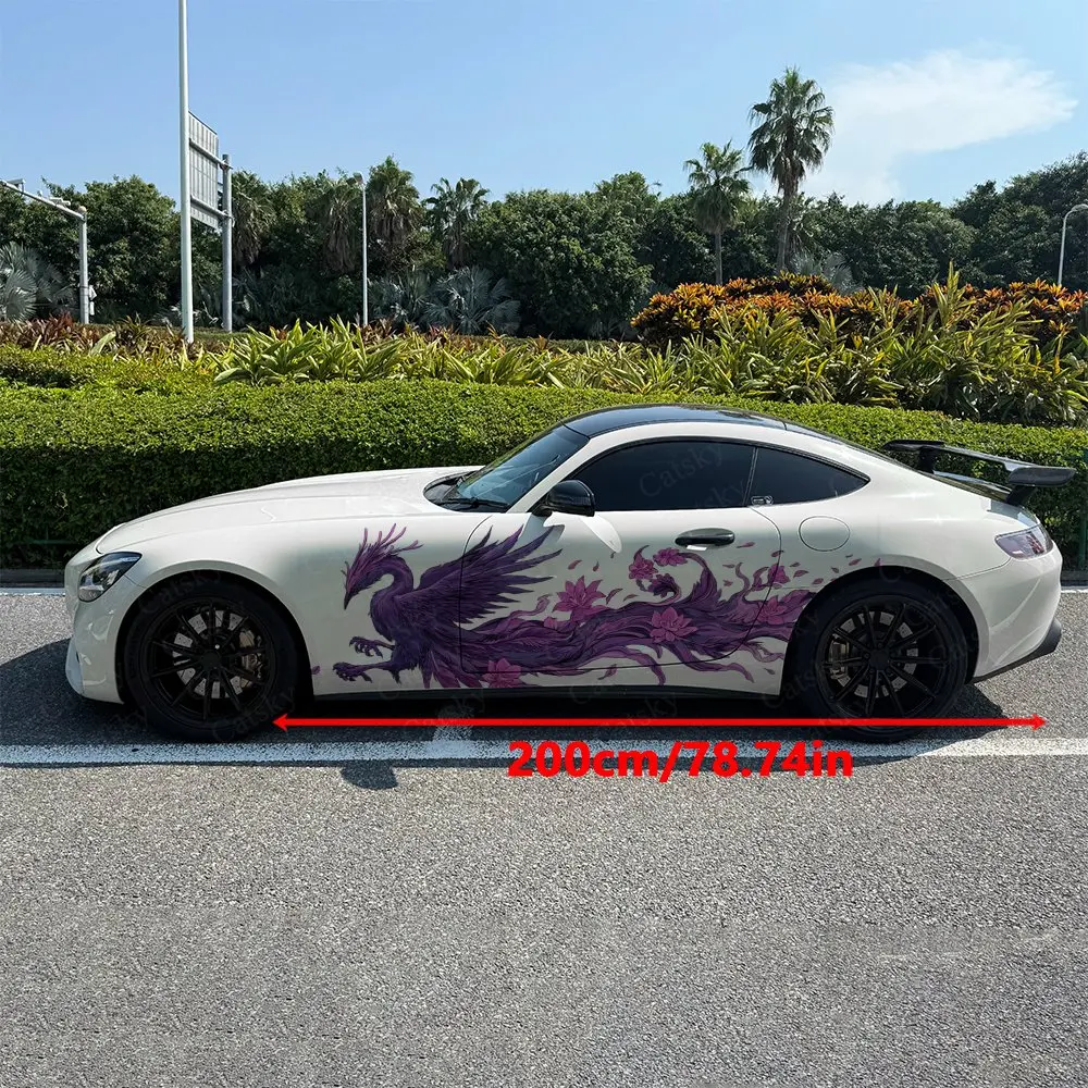 Purple Phoenix Car Sticker Full Body Decal Decoration Covering Scratches Protect Car Sticker Waterproof Car Vinyl Wraps