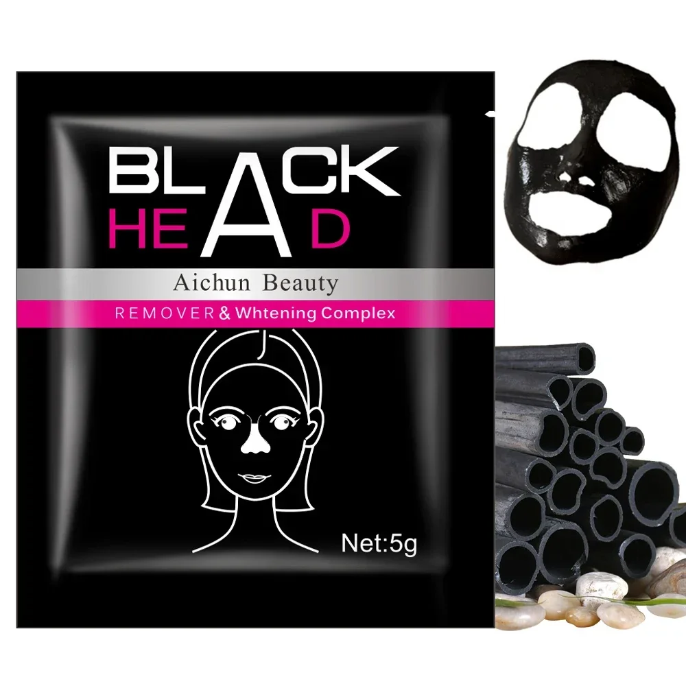 Mascarilla facial de carbón activado para eliminar puntos negros, mascarilla facial de membrana Nasal, tratamiento para el acné, máscara negra para el cuidado de la piel