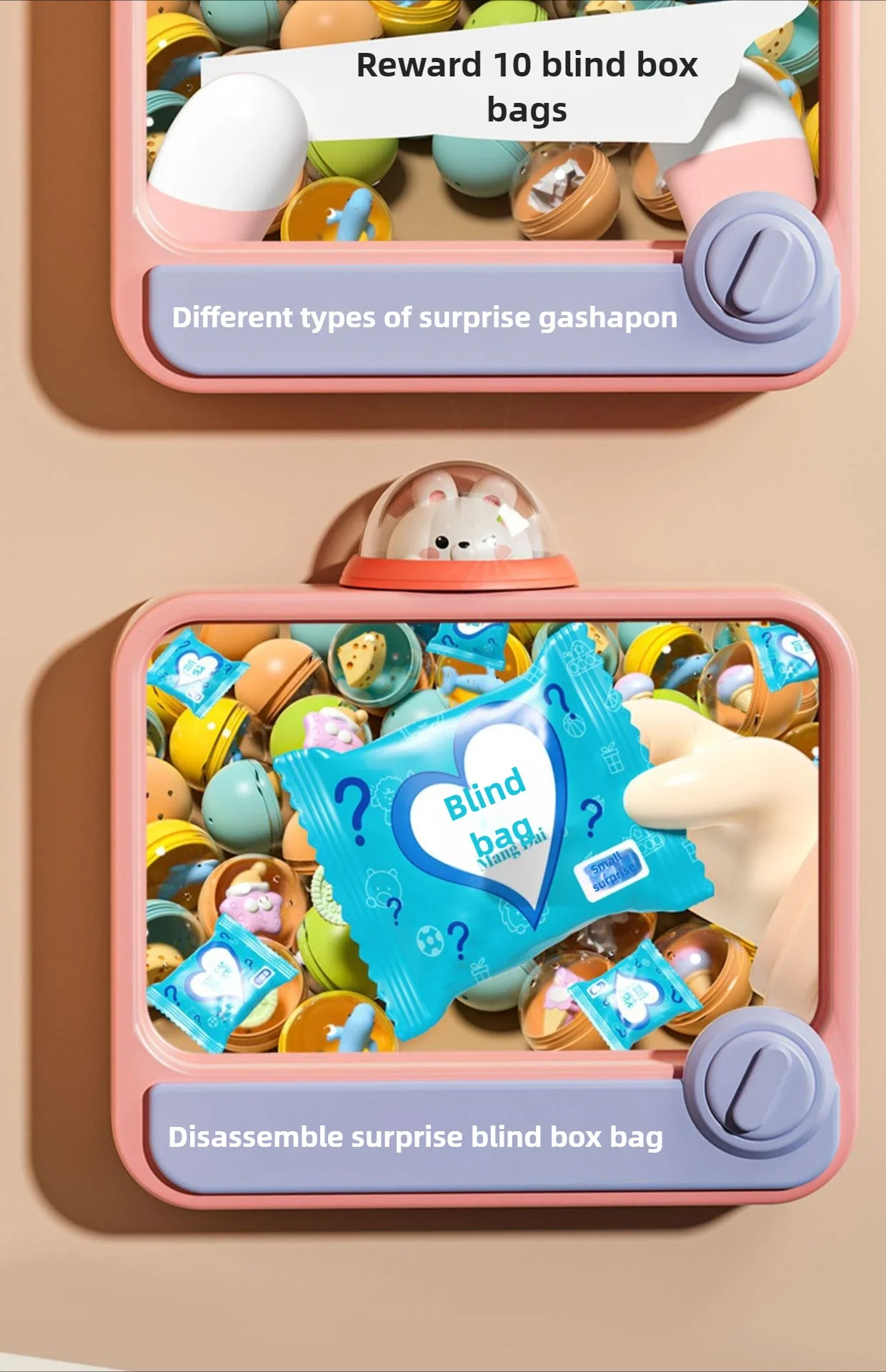 Kinder Desktop Spiel Maschine Überraschung Blind Ball Münze Spielen Spiel Mini Clip Puppe Klaue Arcade Maschine Kinder Geburtstag Weihnachten Geschenk – Detail 17
