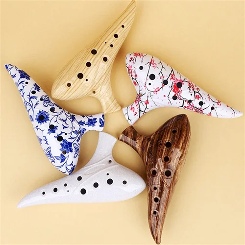 Imagen 2 del producto 1 pieza elegante 12 agujeros Ocarina Alto C Key12-Hole Ocarina instrumento fácil para principiantes ABS resina Ocarina instrumento