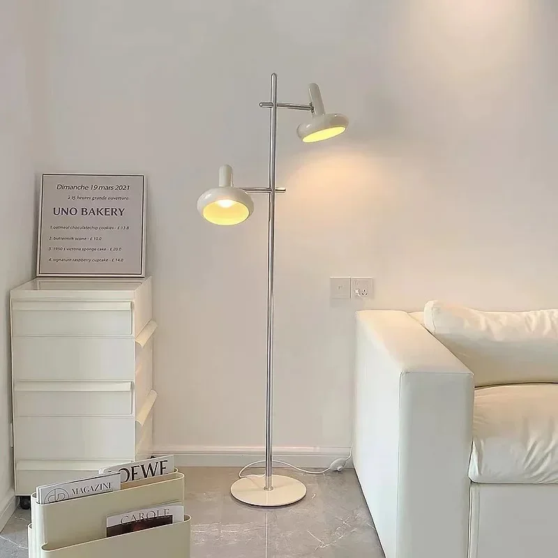 

Nordic Modern Cream Style Light Retro Floor Lamps Luxury Iron Art Lampshade Floor Lamp Living Room Sofa Reading Standing Lights