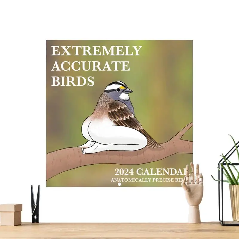 Calendar Of Extremely Accurate Birds 2024 Decorative Wall Calendar Bedroom Living Room Office School Calendars For Bird Lovers