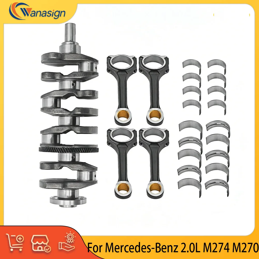 Engine Parts Crankshaft Connecting Rod Main Bearings Set Fit 2.0 L L4 Gas M274 M270 For Mercedes-Benz C250 2.0L 2700300120