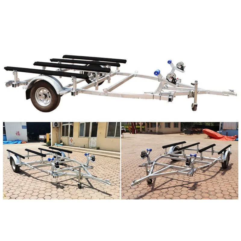 4.2M Galvanized Trailer FRP330DB Steel Material Use for Jet Ski, Motorboat, Rubber, Yacht Boat Trailer with 2 Wheels