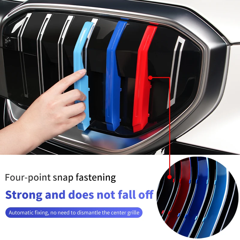 ABS Car Grille Strip Trim Clip Auto Styling Racing Grille accessori per BMW Series 5 G30 G38 F10 F11 F18 E60 E61 G60 G68 14-24