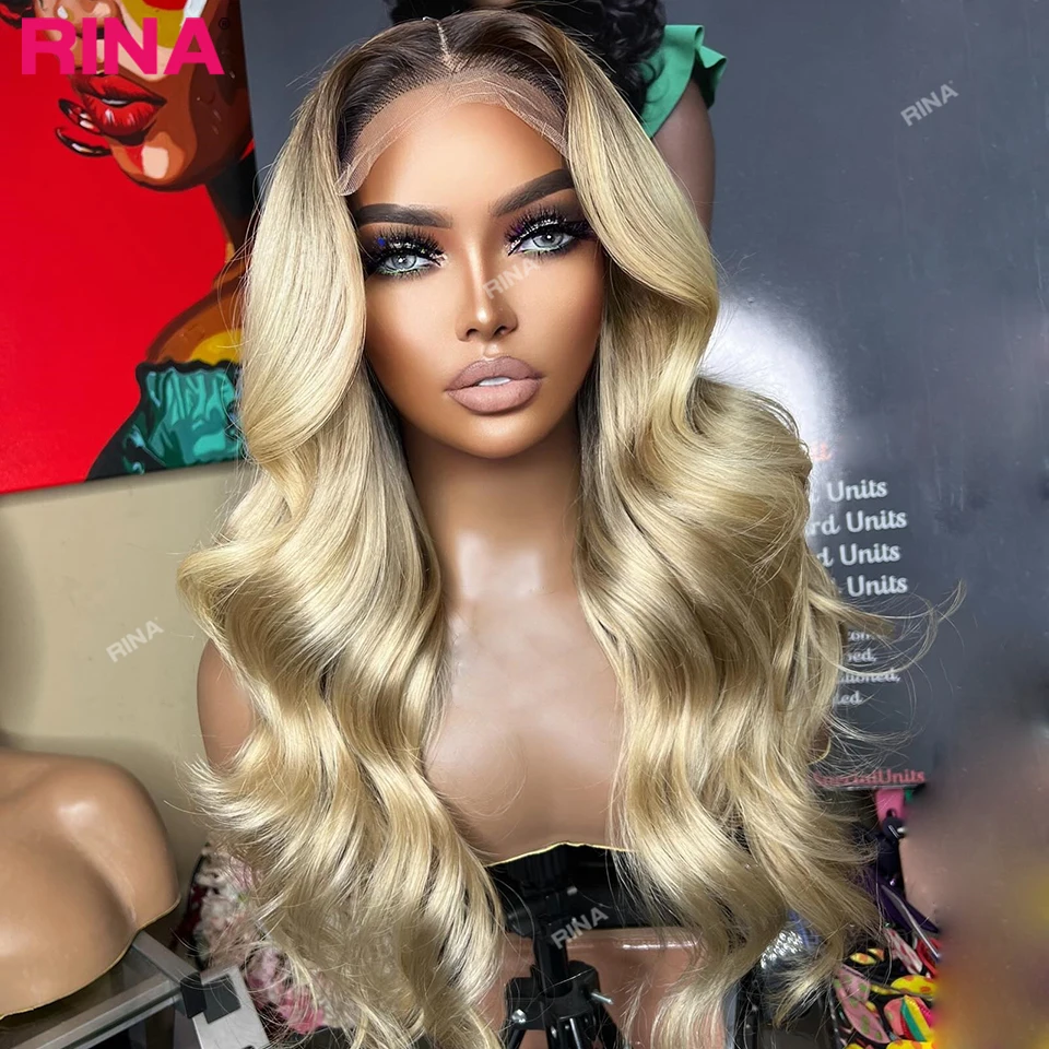 

13X6 13x4 Lace Frontal Wig Omber Blonde 180 Density Colored Human Hair Wig Transparent Lace Body Wave 5x5 Closure Wig For Women