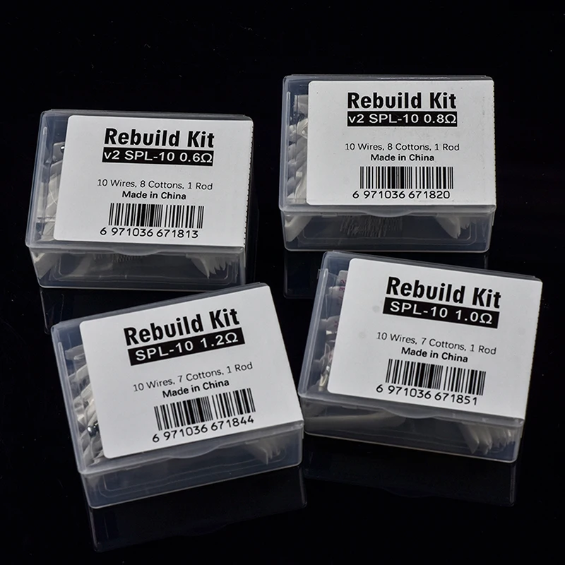 1 Set DIY Rebuild Kit V2 Spl-10 0.6/0.8ohm Spl-10 1.0/1.2ohm Mesh Coil Resistance  Replacement Accessories Tool