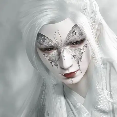 Halloween mask: soul crop mask, ancient style, full face, Manzhu Shahua, Chinese costume, ancient costume, props, dance style, f