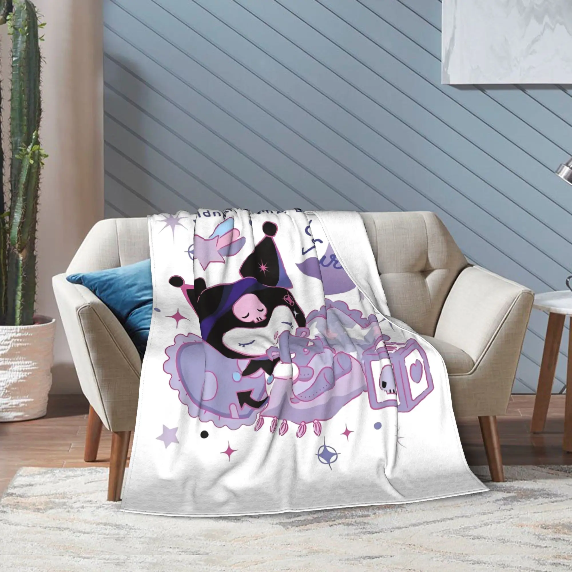 الكرتون منتصف الليل كورومي باكو بطانية الصوف رمي البطانيات الصيف تكييف الهواء شخصية فائقة النعومة الدافئة المفرش