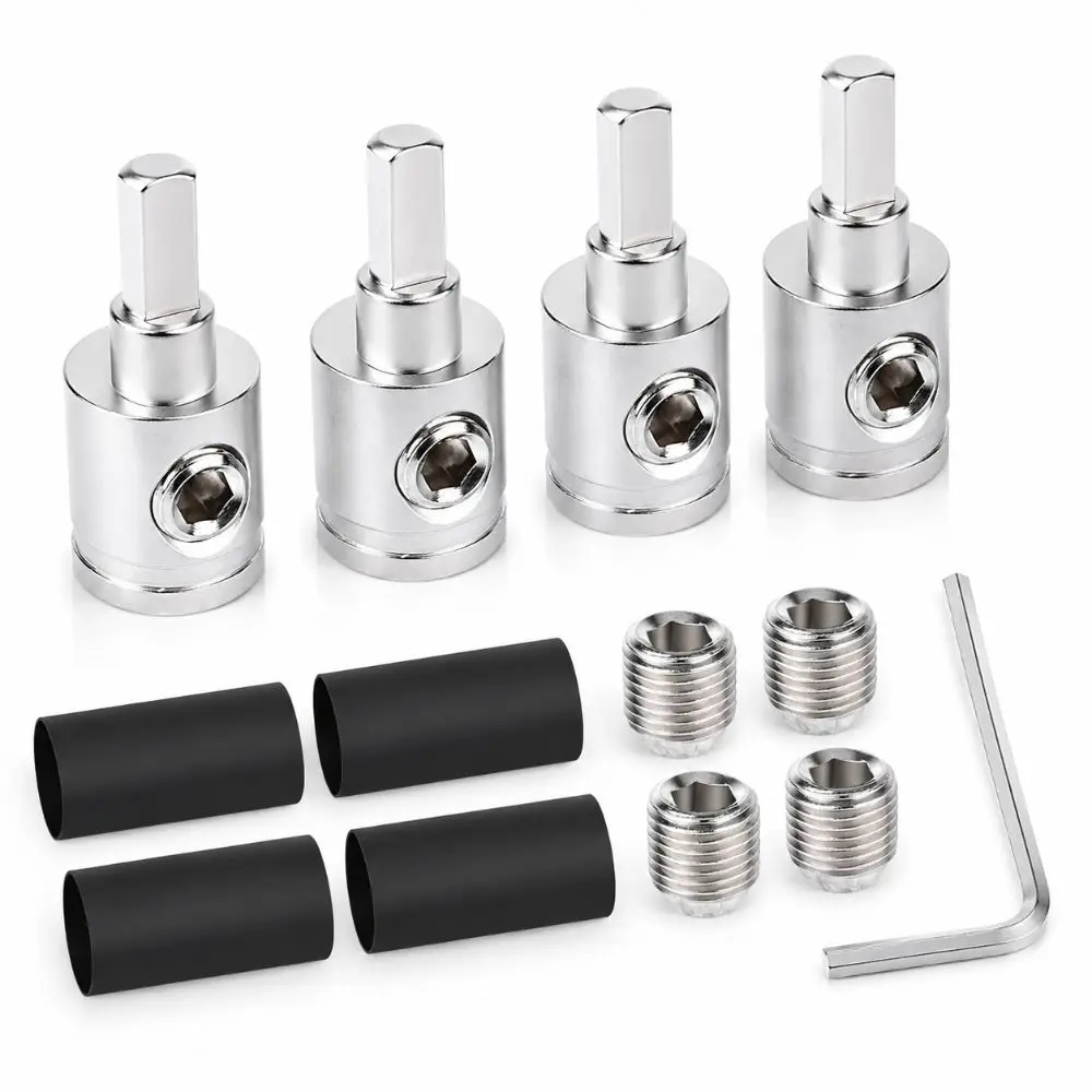 Durable Brass Car Speaker Wire Adapter 0GA 4GA 8GA Heavy-Duty Amp Input Adapter Car Audio Terminal