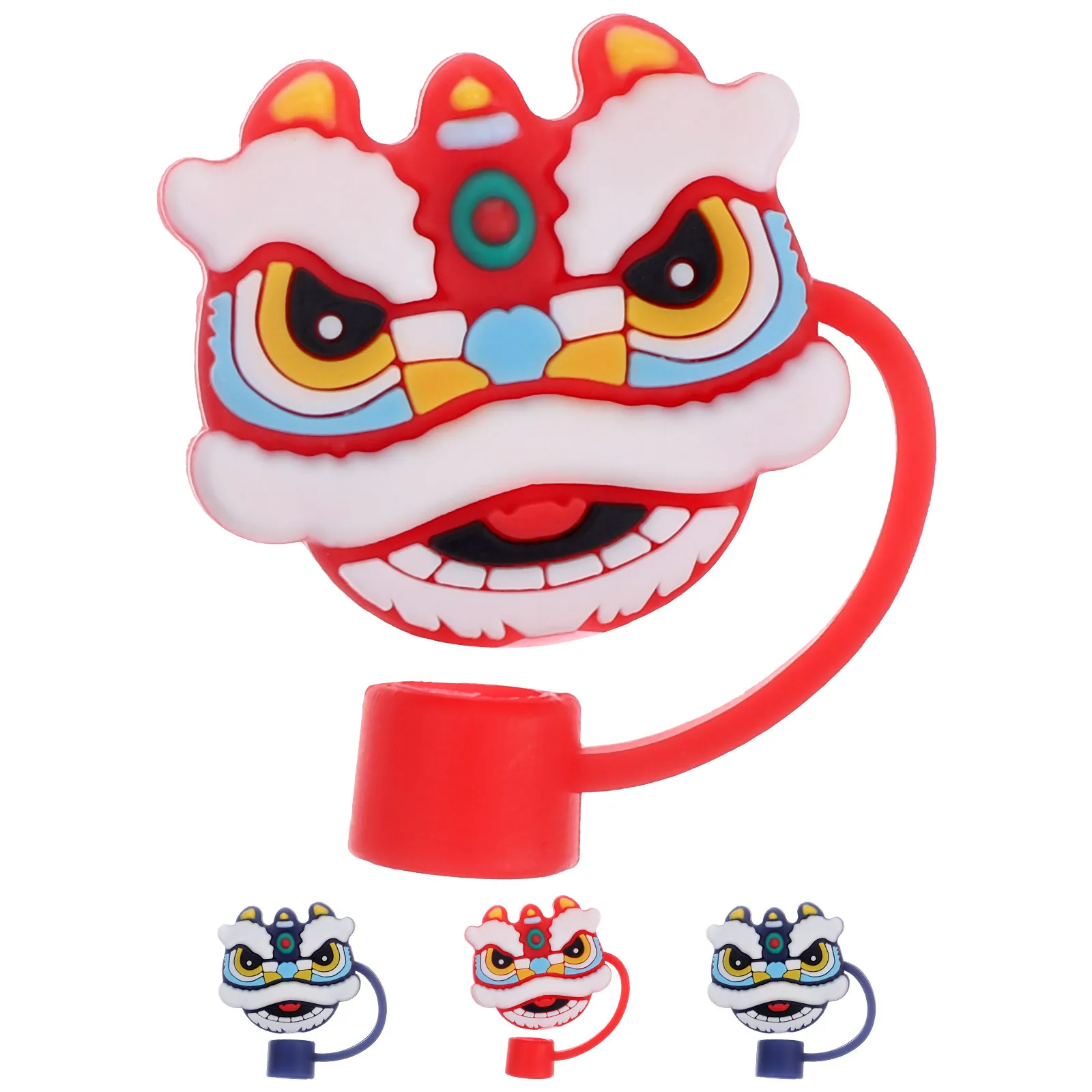 

4Pcs Straw Tips Covers Reusable Silicone Straw Lids Smooth Lightweight Portable for Themed Parties Child Rewards Ceremony Use