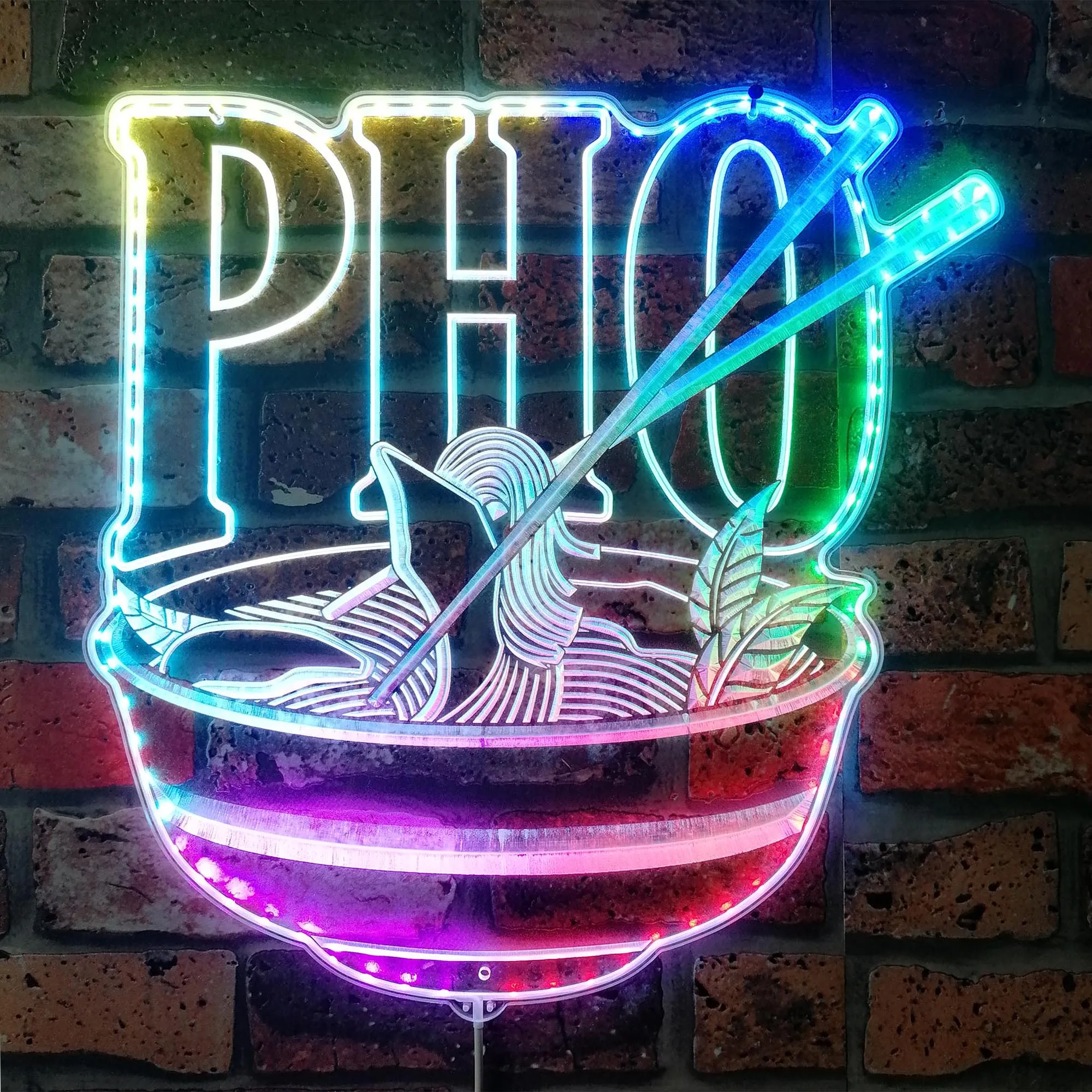 Pho Vietnam Noodle Open RGB Dynamic Glam LED Sign st06-fnd-i0248